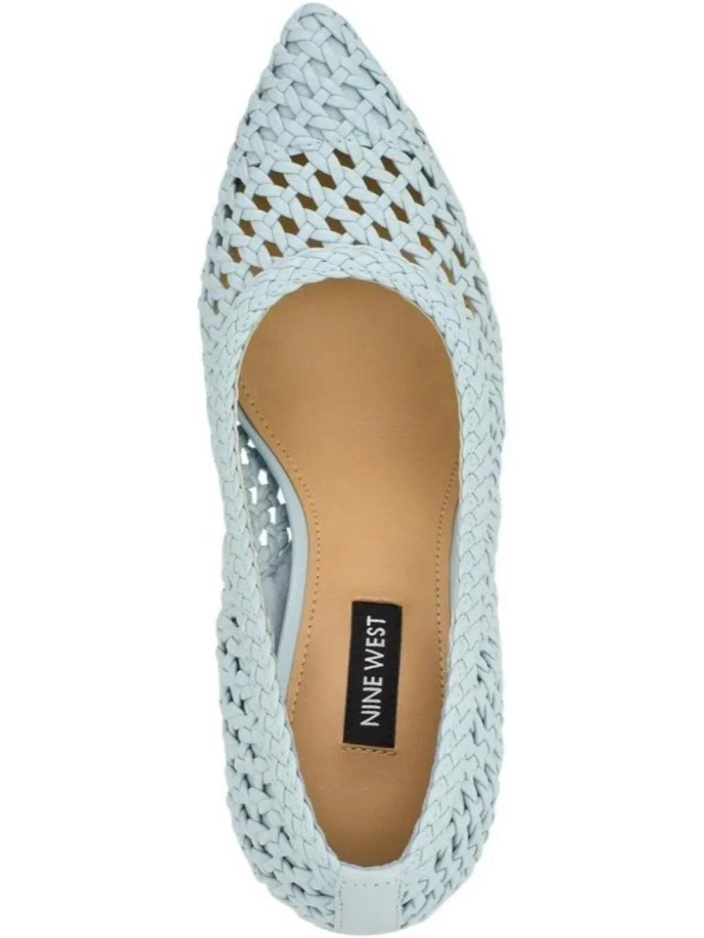Women's Light Blue Pointed Toe Footbed Tatiana Pump Casual Covered Heel Shoes